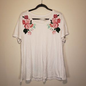 Lane Bryant Floral V neck t shirt